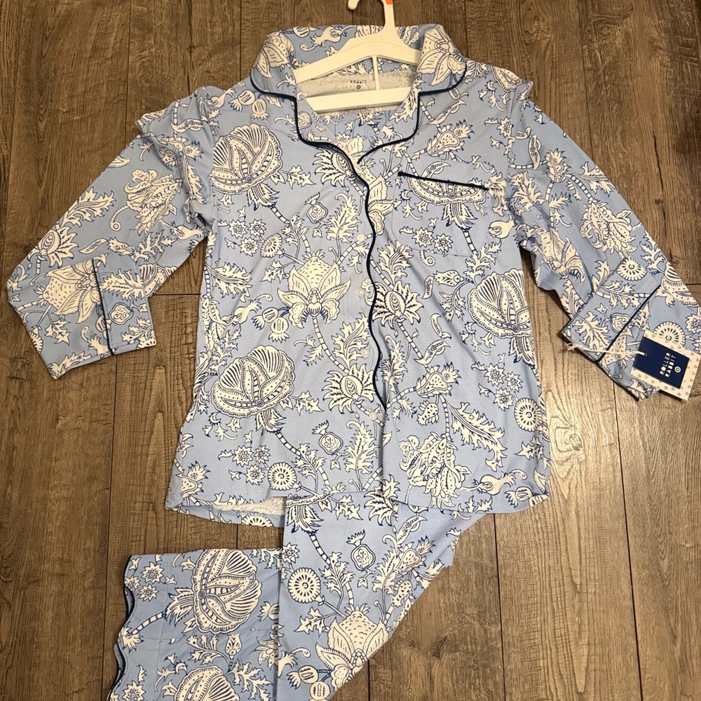 Roller Rabbit X Target Floral Vines Long Sleeve Pajama Set Extra Small